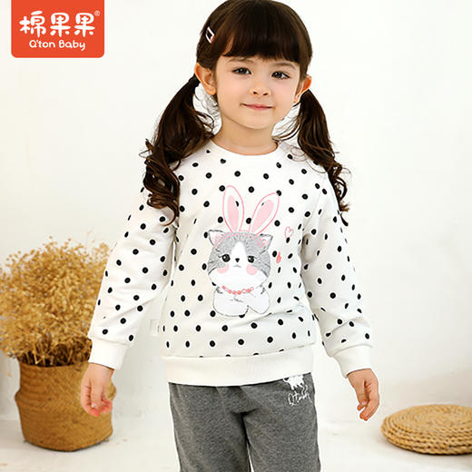 商场同款棉果果春春秋季女童小毛圈点点套头卫衣M322180221505 商品图0