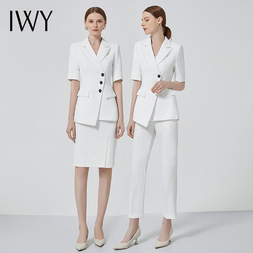 IWY/白色西装套装女不规则经理工作服套裙高端职业装气质女神范CS11250 商品图4