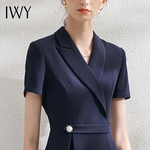 IWY/藏青色西装连衣裙经理职业装套裙气质修身通勤商务ol工作服Q11253 商品图4