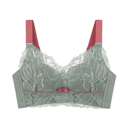 梦芭蒂内衣女小胸聚拢收副乳文胸调整型夏季女乳胶无钢圈厚杯胸罩云花知梦 商品图1