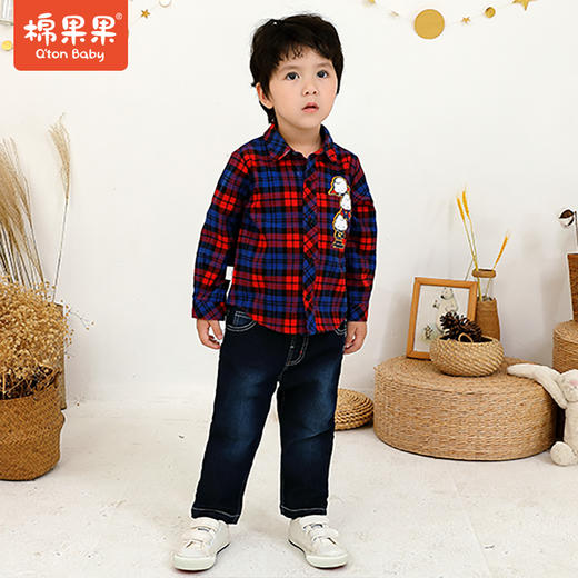 商场同款棉果果春秋季男童格子衬衣M312150221440码小建议拍大一码 商品图6