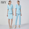 IWY/韩版干练职业套装女工装装短袖西装套裙气质商务正装两件套C11238+S10223 商品缩略图4