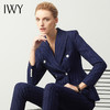 IWY/藏青色条纹职业西装套装女薄款商务工装时尚气质修身双排扣工作服CP871 商品缩略图0