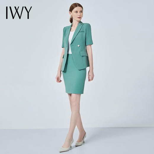 IWY/绿色西装工作服女套裙薄款时尚美容经理职业装气质面试正装CS11235 商品图2