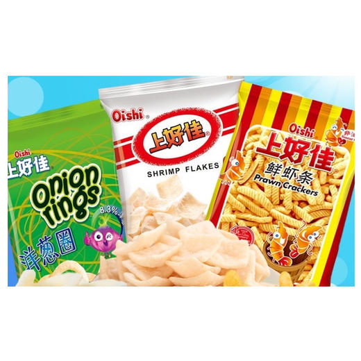 【5元6袋】上好佳鲜虾条/鲜虾片/洋葱圈12g 商品图0