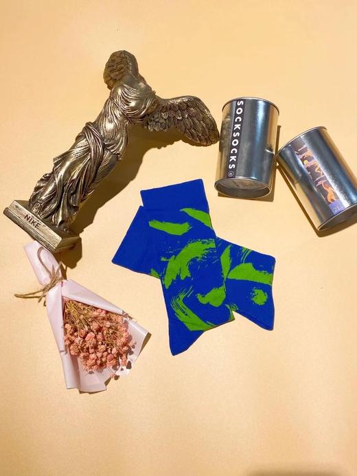 SIOICIKI  设计师联名款SSS1A046王羲之-蓝色中筒袜 商品图1