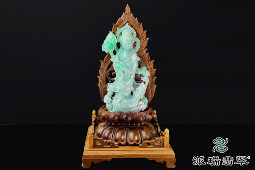 派瑞翡翠 翡翠摆件 糯种 绿色 商品图0