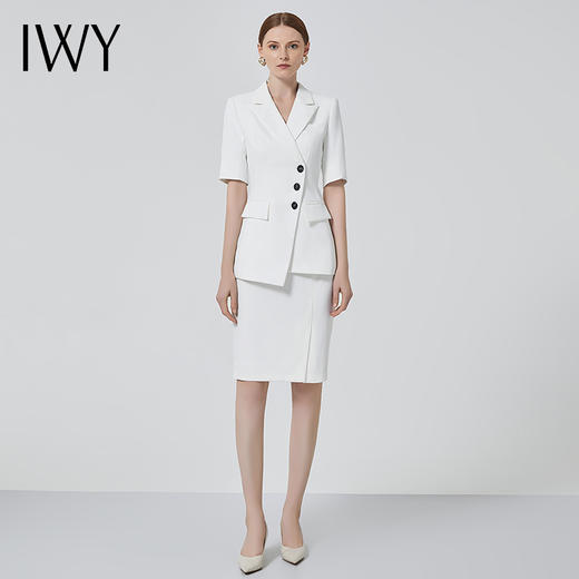 IWY/白色西装套装女不规则经理工作服套裙高端职业装气质女神范CS11250 商品图2