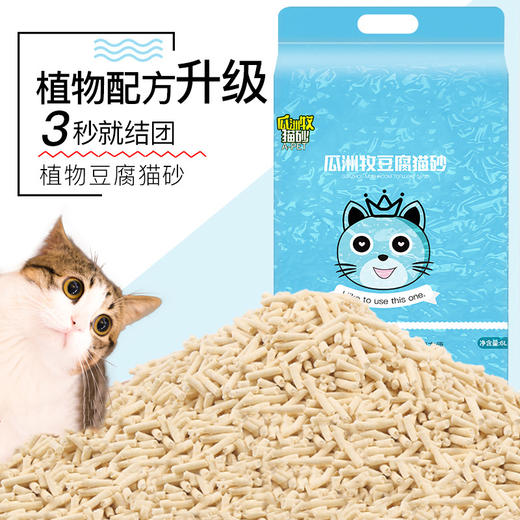 【猫砂】原味绿茶豆腐猫砂吸水结团活性炭低尘除臭6L 商品图2
