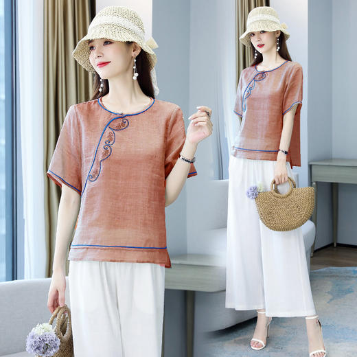 时尚优雅，气质绣花民族风两件套HR-YGYL2176 商品图4