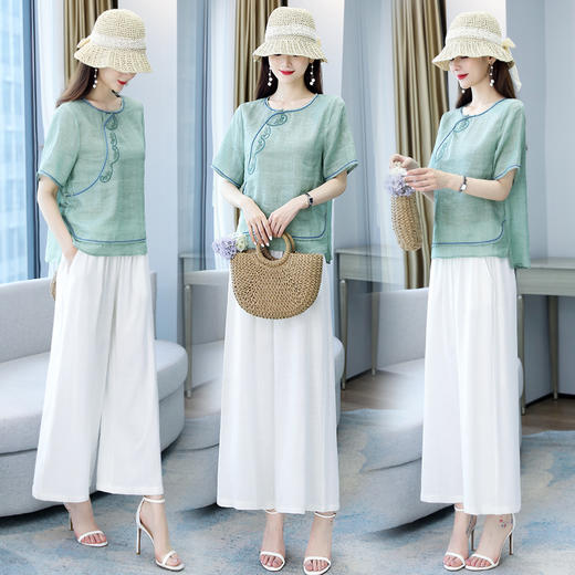 时尚优雅，气质绣花民族风两件套HR-YGYL2176 商品图1