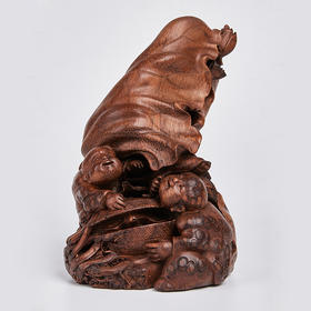 W° 和合二仙竹雕17.5*13cm