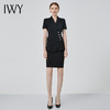 IWY/高端职业装女气质薄款短袖西装套裙双排扣时尚修身工作服总裁正装C10409+S10409黑色 商品缩略图2