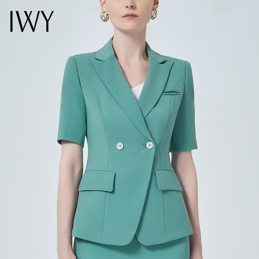 IWY/绿色西装工作服女套裙薄款时尚美容经理职业装气质面试正装CS11235 商品图4