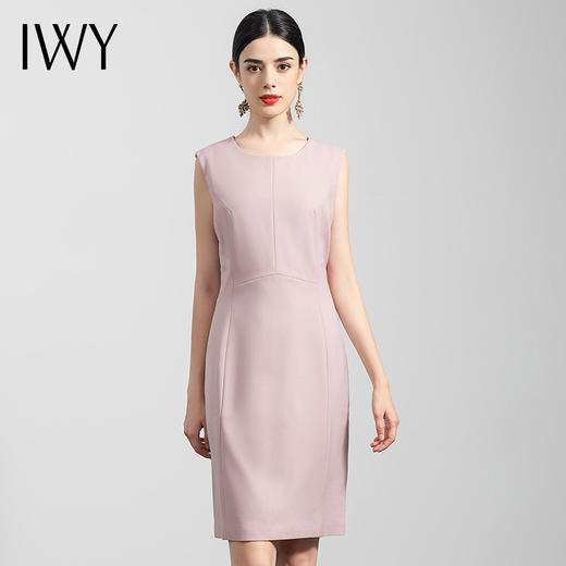 IWY/粉色无袖西装裙女薄款时尚气质职业装正装裙收腰显瘦韩版套裙Q0090 商品图0