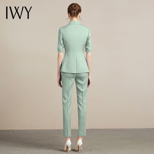 IWY/绿色播音艺考正装女职业装套装气质女神范高端西装工作服212096P1+C1-绿色 商品图2