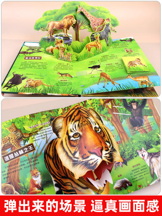 野生动物3d科普立体有声书会说话的早教儿童3d立体书翻翻书认知小百科点读机宝宝启蒙1-2-3-6岁绘本故事书婴幼儿有声音的三d发声书 商品图1