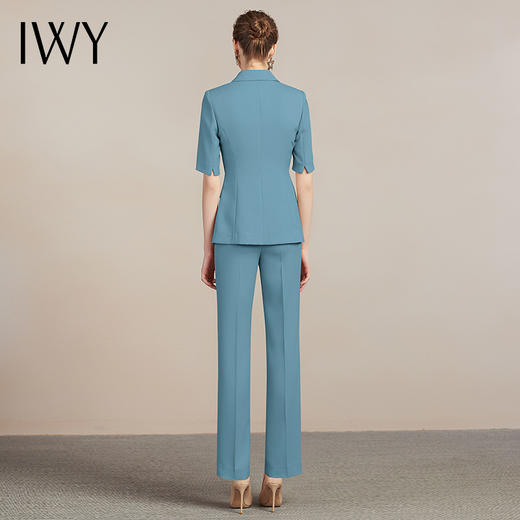 IWY/湖蓝色西服套装女时尚名媛休闲职业装气质女神范工作服修身西装212097C1+P3 商品图2