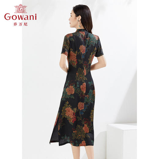 【香云纱】乔万尼重磅真丝顺纡缎19MM香云纱连衣裙复古气质国风EI2E795 商品图3