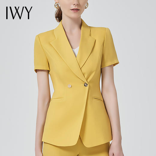 IWY/黄色高端职业装女套装时尚修身西装面试正装气质经理工作服OLC10346+P10346 商品图4