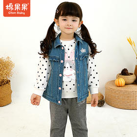 商场同款棉果果春秋季女童挂里马夹针织马夹M322171221498