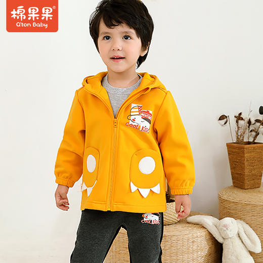商场同款棉果果春秋季男童复合绒+汗布连帽长袖外套M312100421462 商品图7