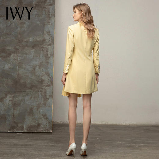 IWY/黄色职业西装连衣裙不规则设计高级感时尚气质优雅时髦工装OL Q11363-Y 商品图3