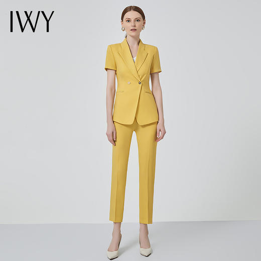 IWY/黄色高端职业装女套装时尚修身西装面试正装气质经理工作服OLC10346+P10346 商品图2