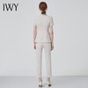 IWY/职业装女气质薄款短袖西装杏色双排扣时尚工作服套装总裁正装C10409+P10409米白 商品缩略图3