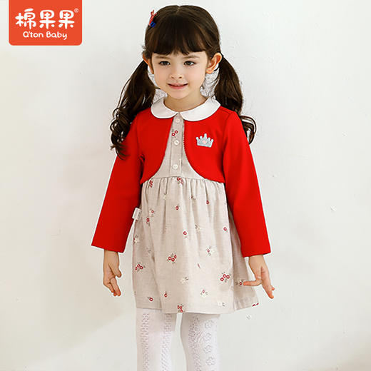 商场同款棉果果春秋季女童假两件连衣裙M22700221515 商品图1