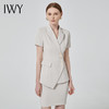 IWY/气质名媛职业装杏色西装套装女薄款时尚短袖套裙通勤商务工作服C10409+S10409米白 商品缩略图0
