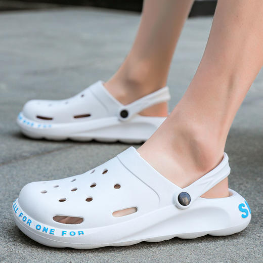 夏洞洞鞋男防滑软底外穿两用情侣男女沙滩凉鞋2021新款包头拖鞋男 商品图5