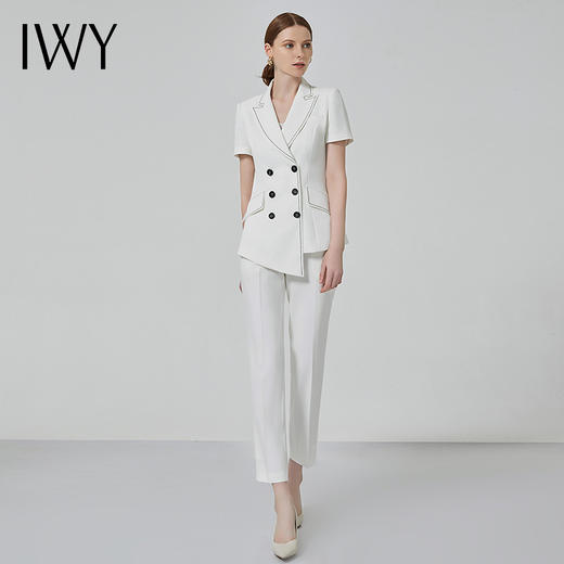 IWY/高端职业装套装女时尚修身上班商务正装气质通勤西装ol工作服CP11224白色 商品图2