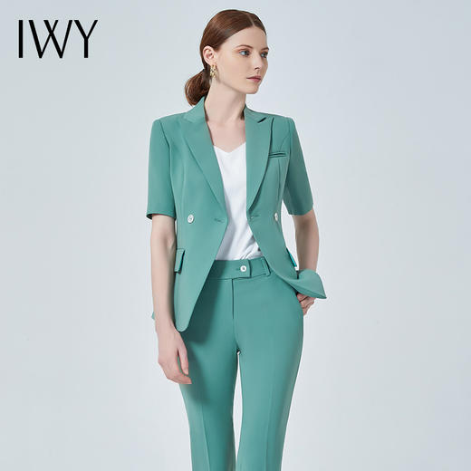 IWY/绿色西装工作服套装薄款气质西服ol高端职业装气质女神范CP11235 商品图1
