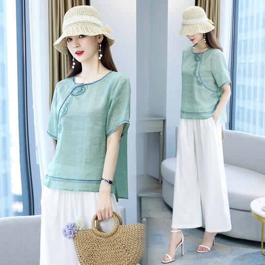 时尚优雅，气质绣花民族风两件套HR-YGYL2176 商品图3