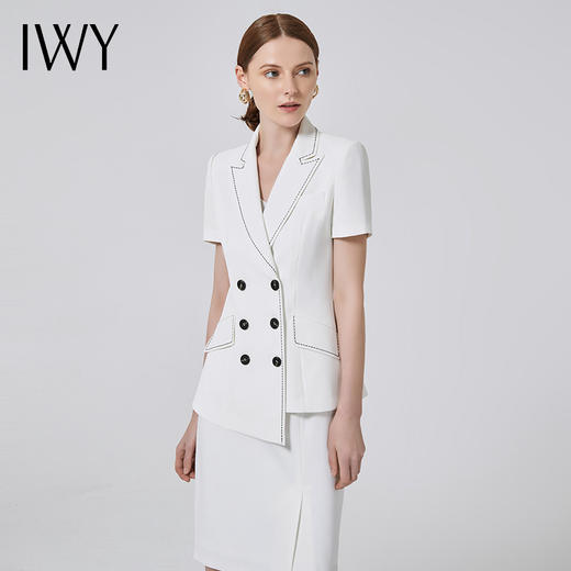 IWY/白色高端职业装气质女神范高级感西装套装女套裙播音正装CS11224白色 商品图0