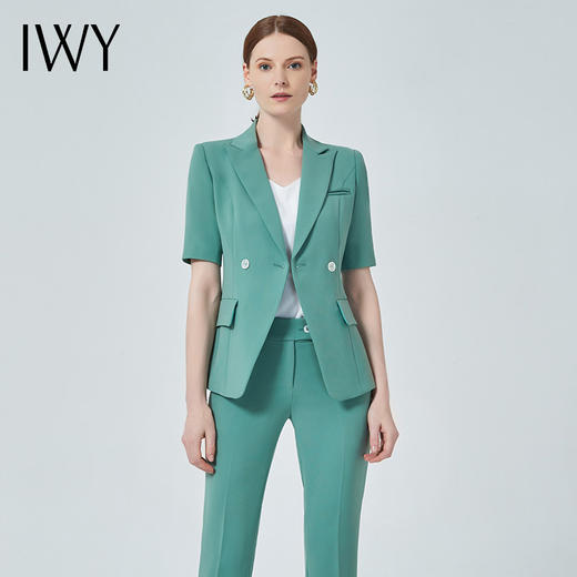 IWY/绿色西装工作服套装薄款气质西服ol高端职业装气质女神范CP11235 商品图0