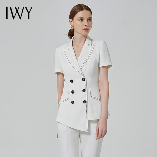 IWY/高端职业装套装女时尚修身上班商务正装气质通勤西装ol工作服CP11224白色 商品图1