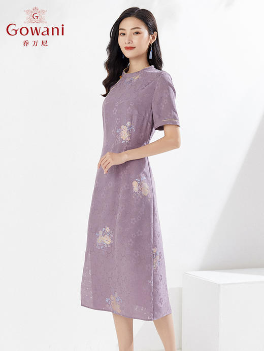 【花罗】乔万尼夏季新款重磅真丝花罗连衣裙印花EI2E808 商品图4