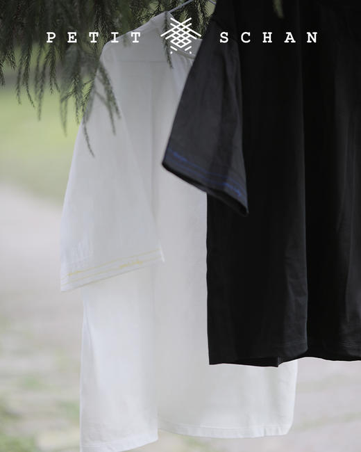 PETIT SCHAN小闪 CLO#041  Staff 五线谱 纸感棉拼接袖Oversize廓形设计款T恤 商品图9