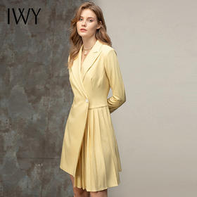 IWY黄色/白色西装裙下午发