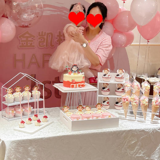 女孩宝宝宴周岁满月百日生日甜品台蛋糕上门布置（不含其它布置 摆件需回收） 商品图0