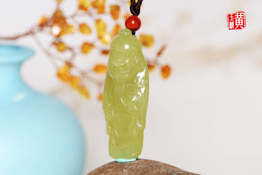 [ 赐福 ]  和田玉黄玉财神吊坠 商品图2