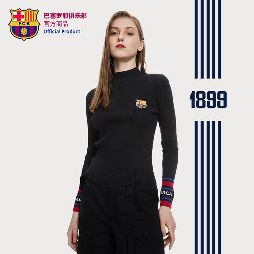 巴塞罗那俱乐部商品丨巴萨新款针织衫女球迷红蓝条纹黑色毛衣 商品图2
