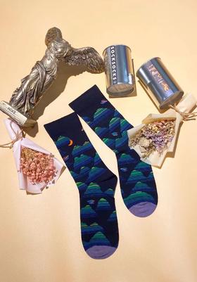 SIOICIKI 设计师联名款SSSIA044山丘-月时尚 中筒袜