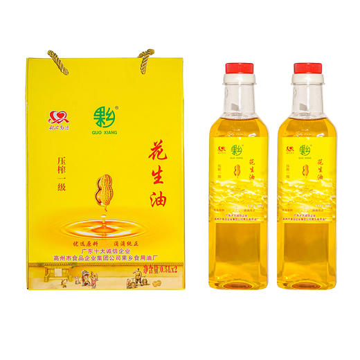 果乡压榨一级花生油1L（0.5L×2罐） 商品图0