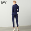 IWY/藏青色条纹职业西装套装女薄款商务工装时尚气质修身双排扣工作服CP871 商品缩略图3