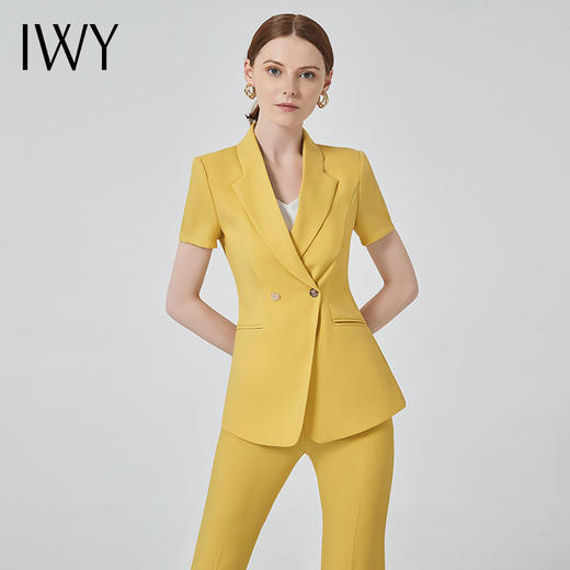 IWY/黄色高端职业装女套装时尚修身西装面试正装气质经理工作服OLC10346+P10346 商品图1