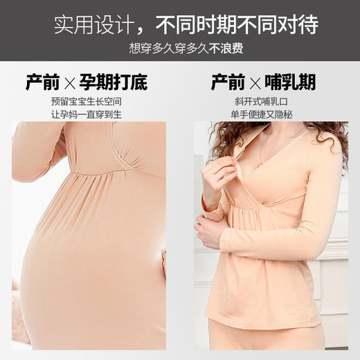 【母婴】孕妇秋衣秋裤套装哺乳月子服内衣秋冬莫代尔睡衣棉毛衫裤秋季 商品图2