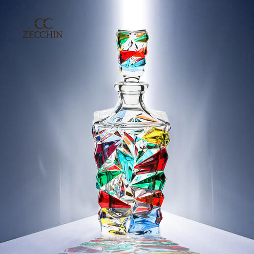 【ZECCHIN】意大利原产穆拉诺冰川系列手工玻璃威士忌酒壶900ml 商品图0